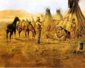 Cowboy Bargaining for an Indian Girl - 查尔斯·马里安·拉塞尔